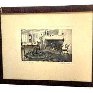Wallace Nutting "Christmas Jelly" Framed Print 1918 Vintage American Interior Sc